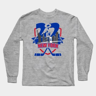 212 New York Hockey Blue/Red Long Sleeve T-Shirt